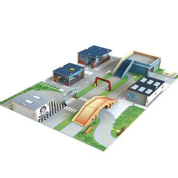 Cidade para Montar em Madeira Hot Wheels peças Multicolorido Xalingo Playsets