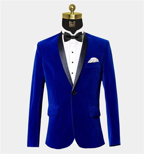 Royal Blue Velvet Tuxedo Jacket Free Shipping Gentlemans Guru