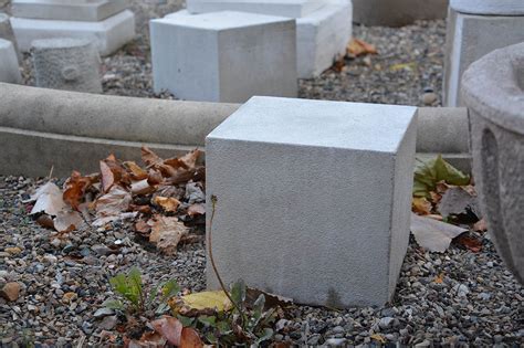 Square White Concrete Pedestal Detroit Garden Works