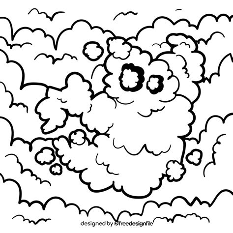 smoke cartoon drawing black  white vector
