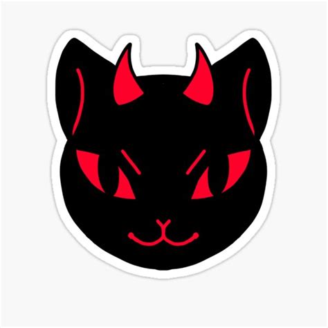 Devil Cat Sticker For Sale By Everifayart Redbubble