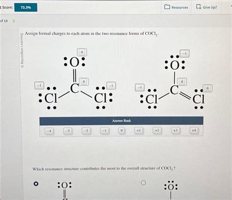 Solved Assign Formal Charges To Each Atom In The Two Chegg