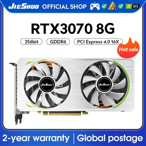 JIESHUO NVIDIA RTX 3070 8GB Gaming Graphics GPU 256 Bit GDDR6 PCI E 4 0