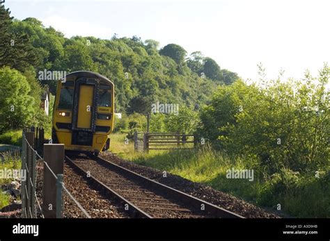 Cambrian Coast Railway Line Near Dovey Junction Dyfi Estuary North West