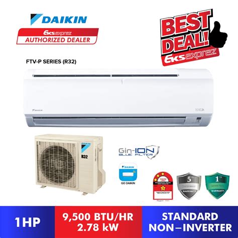 [built In Wifi] Daikin Ftv P Series R32 Non Inverter Aircond 1hp 1 5hp