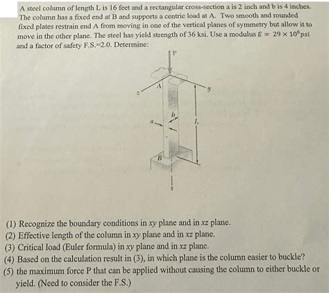 Solved A Steel Column Of Length L Is Feet And Solutioninn