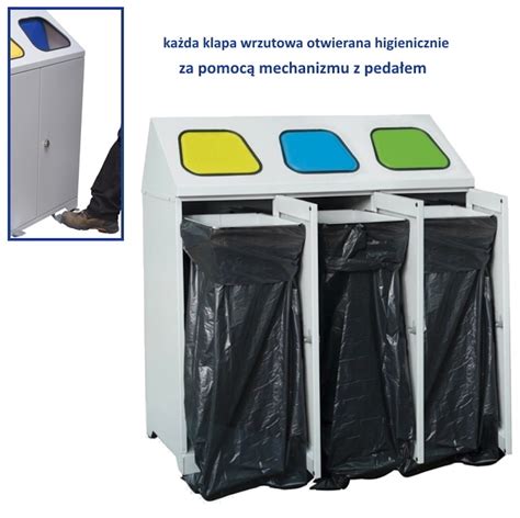 Kosz do segregacji odpadów 3x120L kod J80258 rabco pl