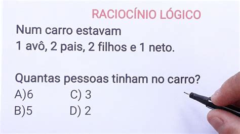 RaciocÍnio LÓgico 😱 70 Acertam Essa Questão Youtube