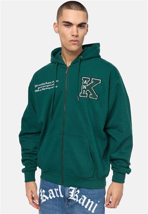 Karl Kani Retro Patch Full Zip Hoodie Sweatjacke Dark Green