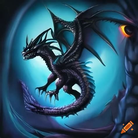 Dragao Fogo Preto Azul