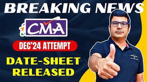 CMA Foundation Inter Final Date Sheet Released For Dec 24 Attempt