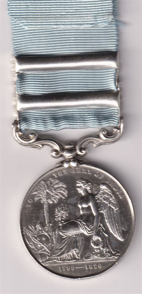 Army of India Medal 1799-1826 Long hyphen reverse, 2 clasps, Nagpore ...