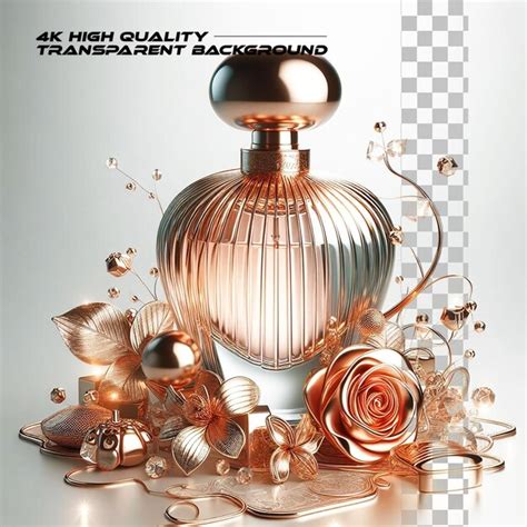 Роскошный флакон духов изолирован на прозрачном фоне | Премиум PSD Файл