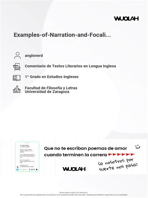 Examples Of Narration And Focalization Download Free Pdf Narration English Language Literature