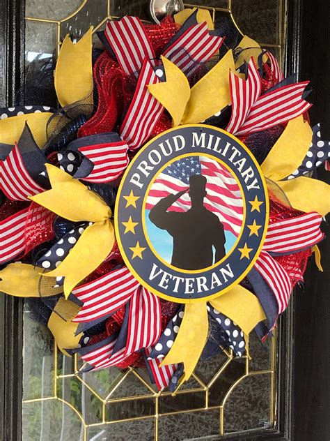 Proud Military Veteran Wreath Graveside Wreath Military Etsy