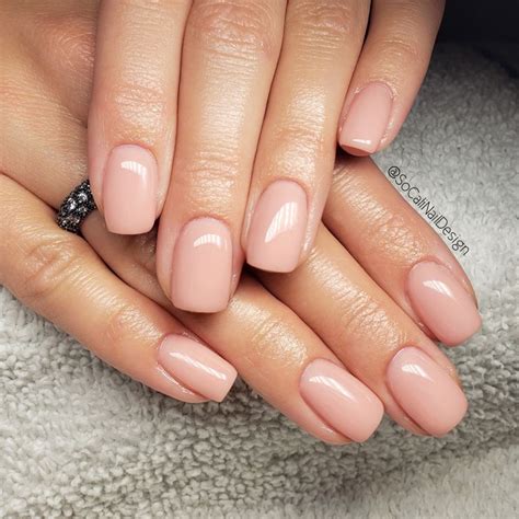 Beautiful Nude Natural Nails With Luminary Gel In The Color Hope Overlay Nails Gel Nails