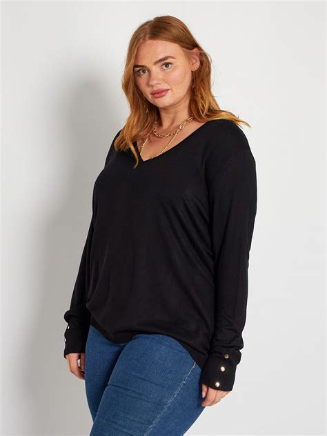 Pull En Maille Fine Noir Kiabi 15 00