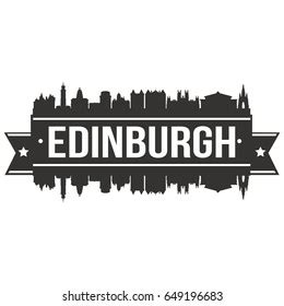 Edinburgh Skyline Silhouette Design City Vector Stock Vector (Royalty ...