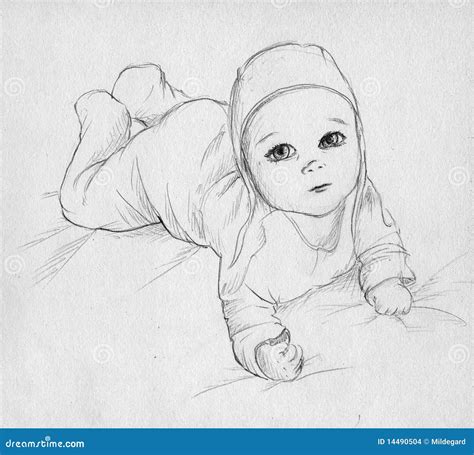 Cute Baby Boy Pencil Drawing Images - Baby Viewer