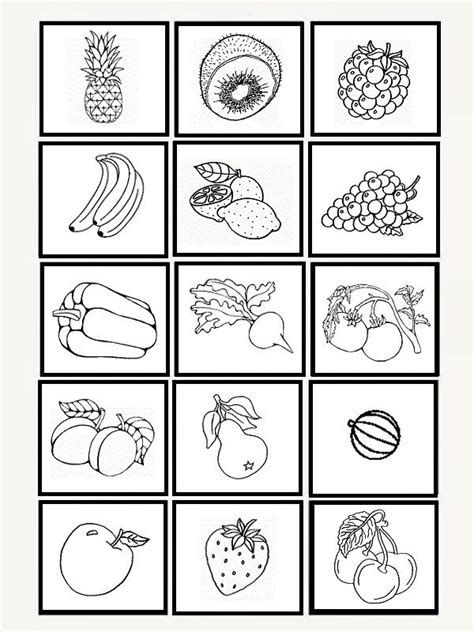 Printable Worksheet for Fruits and Vegetables