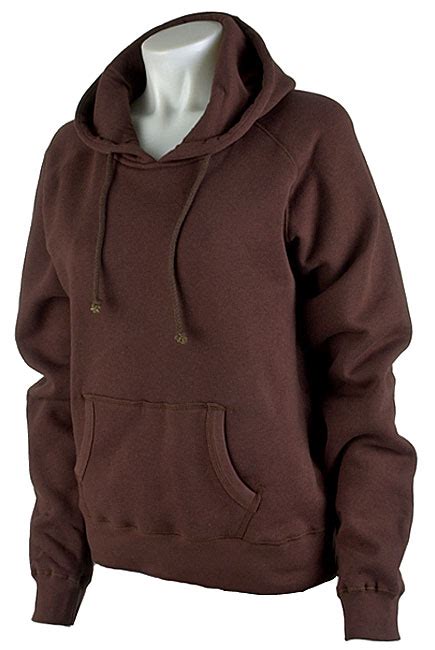 Plain Womens Brown Pullover Hooded Sweatshirt Free Shipping On