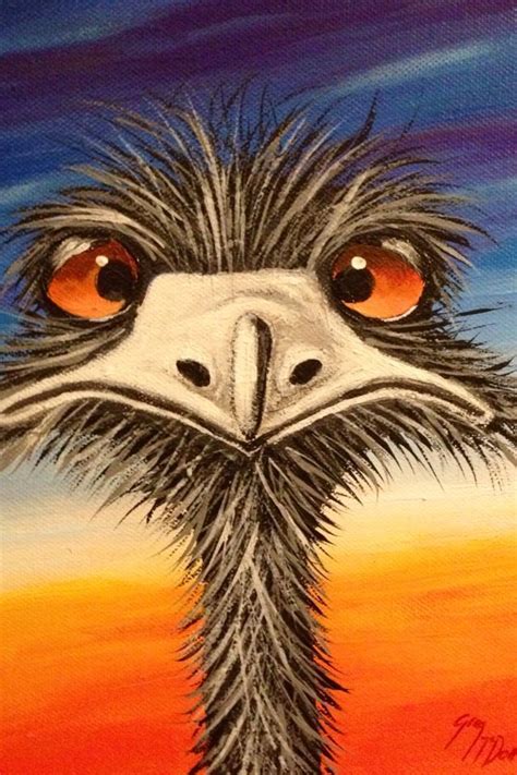 Emu from Ararat 20 x 26 2013 Greg McDonald Artist www.gregmacart.com. Easy PaintingsAnimal ...