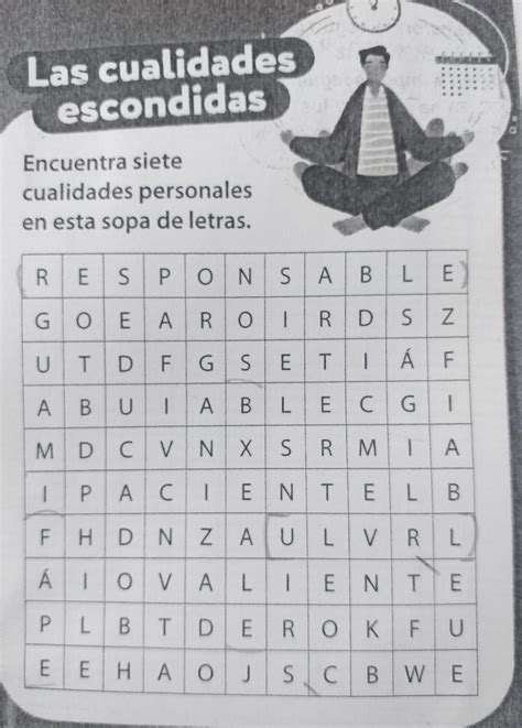 Encuentrar Siete Cualidades Personales En Esta Sopa De Letra Nosdevoirsfr