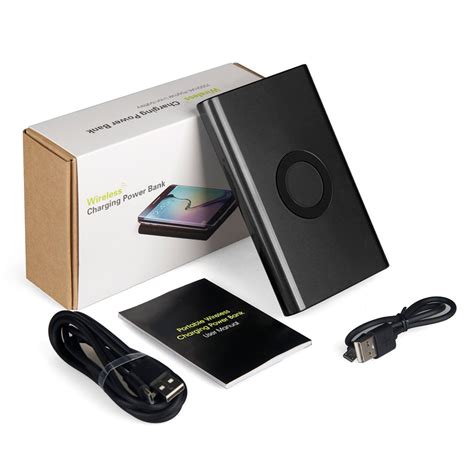 7000mah Qi Fast Wireless Charging Power Bank Black