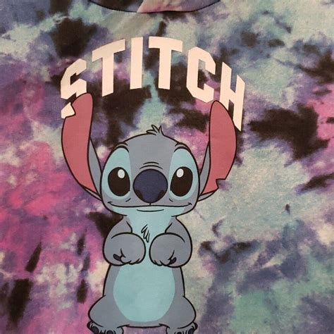 Disney Hoodie Lilo And Stitch Tie Dyed Watercolor Blue … Gem