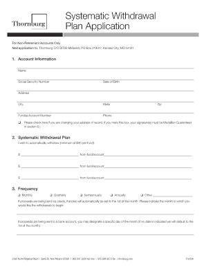 Fillable Online Systematic Withdrawal Plan Application Fax Email Print