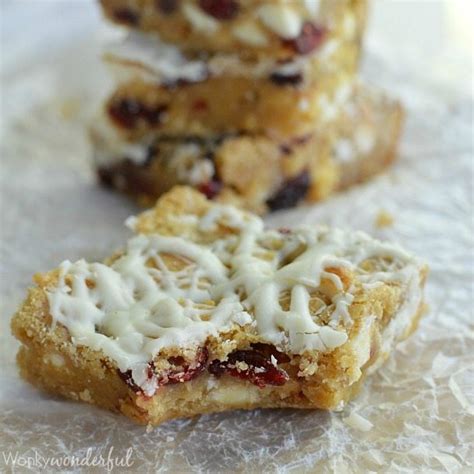 White Chocolate Cranberry Cookie Bars Wonkywonderful