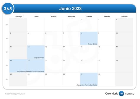 Calendario Junio 2023 Con Festivos Image To U