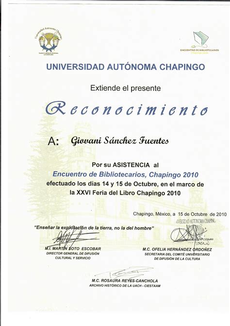 Constancias Diplomas Y Reconocimientos