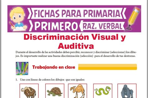 Discriminación Visual y Auditiva para Primer Grado de Primaria 2025