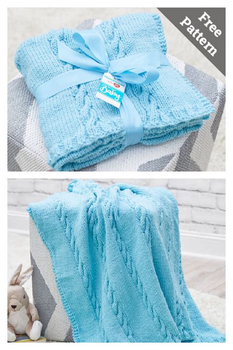 9 Cable Baby Blanket Free Knitting Pattern - Page 2 of 2