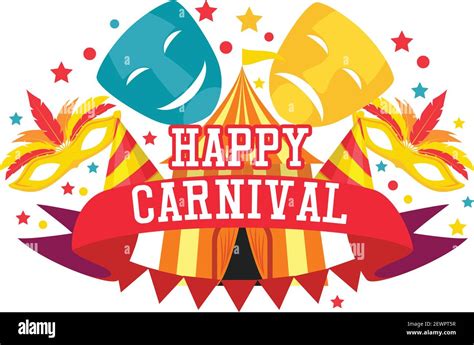 Happy Carnival Festive Concept Isolated On White Background Vector