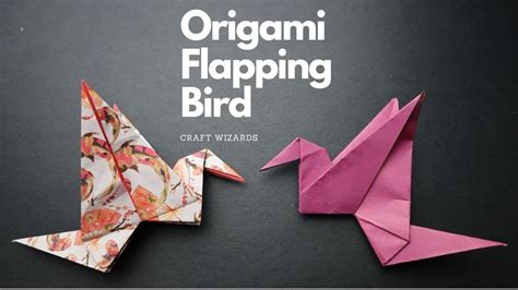 Origami Flapping Bird Step By Step Tutorial With Light Music Youtube