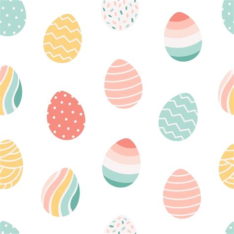 Premium Vector Easter Eggs Seamless Pattern Painted Eggs Happy Easter