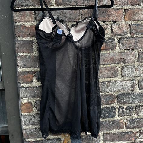 SILK AND MESH TAN PINKISH LINGERIE SIZE 34C Depop