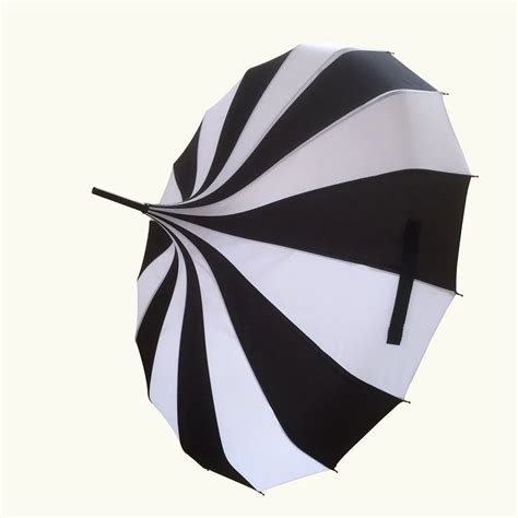 10pcslot White And Black Stripe Pagoda Umbrella Straight Wedding Sun