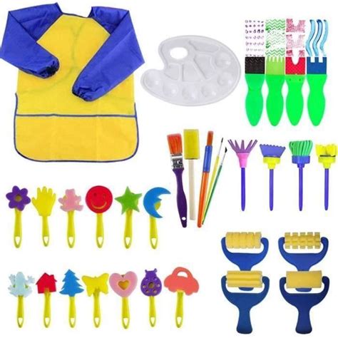 Kits De Peinture Pour Enfants Brosses De Peinture Ponge Brosses De