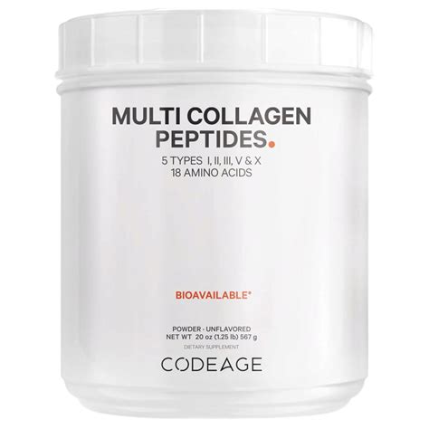 CodeAge, коллаген пептиды, 5 типов, Multi Collagen Peptides, без ...