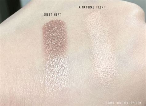 Mac Extra Dimension Eye Shadows Review And Swatch Sweet Heat And A Natural Flirt Front Row