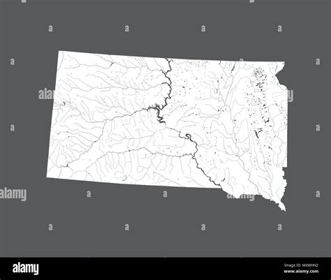 Physische Karte Von South Dakota Stock Vektorgrafiken Kaufen Alamy