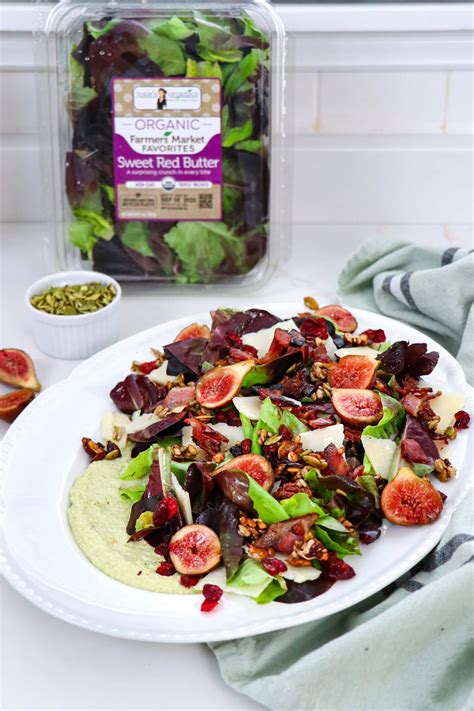 Fig And Parmesan Sweet Red Butter Fall Salad With Honey Balsamic Vinaigrette Josie S Organics