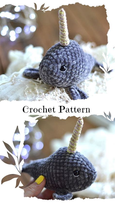 Crochet Narwhal Plush PATTERN Amigurumi Narwhal Pillow Pattern PDF