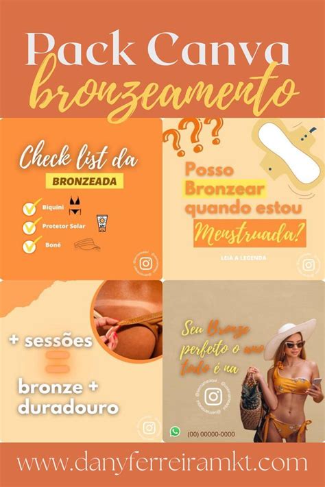 Pack Canva Brozeamento Dicas De Bronzeamento Bronzeamento Bronze