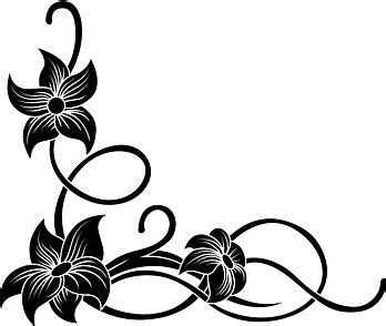 Corners 752 Black Floral Art Png PNGEgg