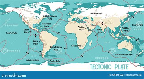 Carte Du Monde Montrant Les Limites Des Plaques Tectoniques