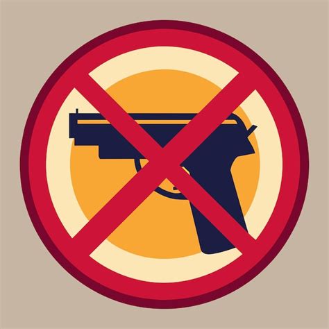 Premium Vector No Weapons Sign Or Prohibiting Sign For Gun Or No Gun